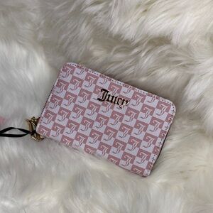 Juicy Couture Pink Monogram Zip Wallet